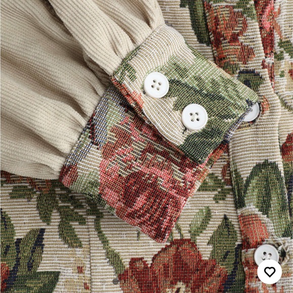 Cider Retro Floral Corduroy Patchy Mini Dress - Picture 6 of 6